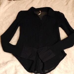 Women's Black Button-Up Top By Free People